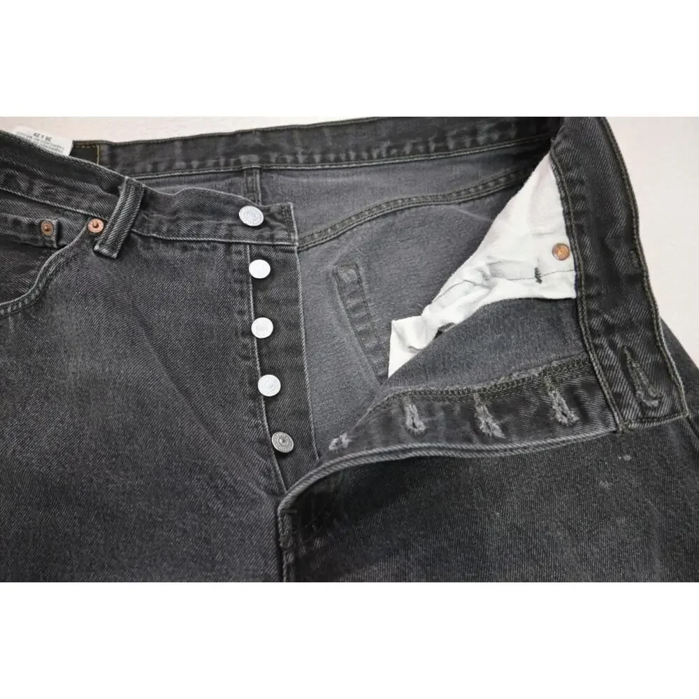 Levis 501 Double XX Straight Stretch Rugged Button‎ Fly Jeans Mens Sz 36 x 29